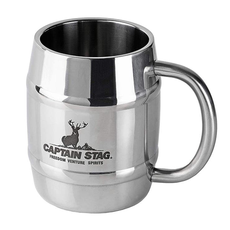 キャプテンスタッグ マグカップ 樽型 ステンレス製 420ml CAPTAIN STAG