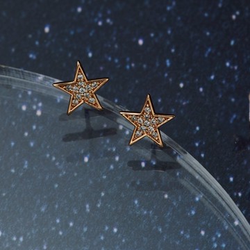 SOIRÉE BY N.Y. 蒔華芮︱星星鑲鑽耳環(玫瑰金色/銀色)