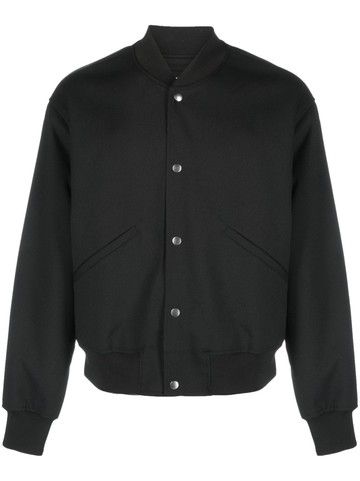 Jil Sander - plain cotton bomber jacket - men - Cotton/Polyester/Viscose - 48 - Black