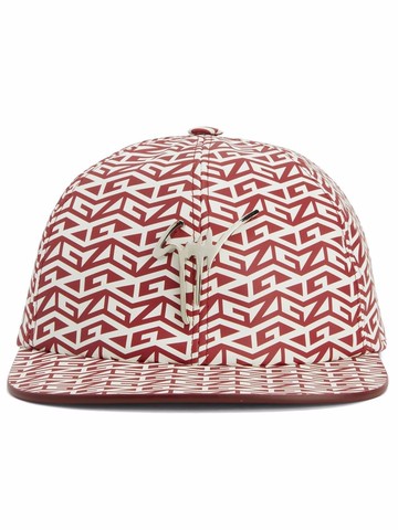 Giuseppe Zanotti - Cohen monogram cap - men - Leather - M - Red