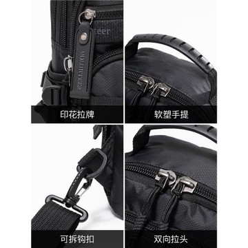 華朗迪爾新款斜挎包男士運動牛津布單肩包兩用小背包多口袋胸包男