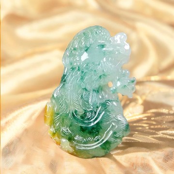 冰飄藍花翡翠精雕鳳凰 | 天然緬甸玉翡翠A貨 | 送禮