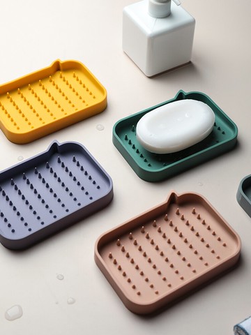 硅膠肥皂盒家用瀝水盒衛生間臺面肥皂置物架宿舍皂托香皂盒子