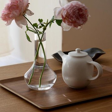 迷你加厚款 水晶玻璃 通透中式茶桌清雅小花瓶hl