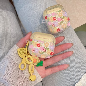 ins日韓風奶油黃花朵 適用 AirPods 4代 Pro2代 3代保護套 1代/2代保護殼 Pro3蘋果耳機套 耳機殼
