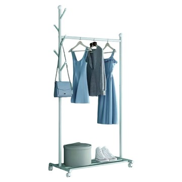 品屋二合一掛衣架 33毫米加粗碳鋼管 不掉漆不生鏽  綠色  86x43x170cm