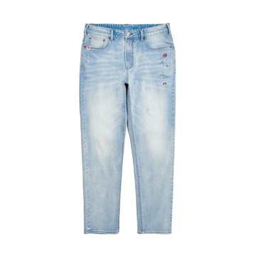 江戶勝｜男裝｜經典淺色窄管丹寧直筒褲