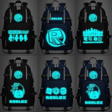 roblox虛擬世界羅布樂思游戲動漫夜光雙肩包學生書包帆布大容量