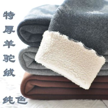 特厚女童打底褲冬季加絨加厚兒童純色女寶寶小童羊羔絨褲子無骨縫