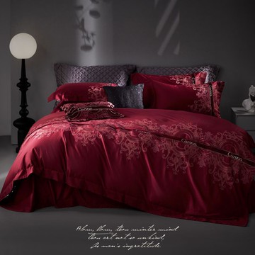 【台灣公司貨】免運 新款高端時尚100支全棉四件套純棉輕奢刺繡長絨棉婚慶四件套床品