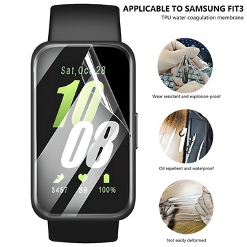 軟水凝矽膜 適用於 三星 Galaxy Fit 3 防刮智慧手錶螢幕保護貼 非玻璃防指紋 HD高清水凝膜 保護膜