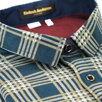 金安德森 靛色米格加絨保暖窄版長袖襯衫fast