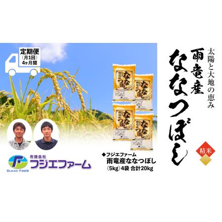 ふるさと納税 フジエファーム雨竜産ななつぼし5kg 定期便！毎月1回・計4回お届け 北海道雨竜町