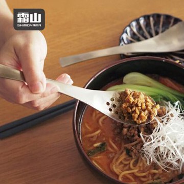 日本霜山 304不鏽鋼漏勺餐勺兩件組