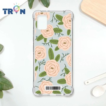 TRON 三星 A51 平塗手繪花朵D款 四角防摔載具殼 軟殼 手機殼