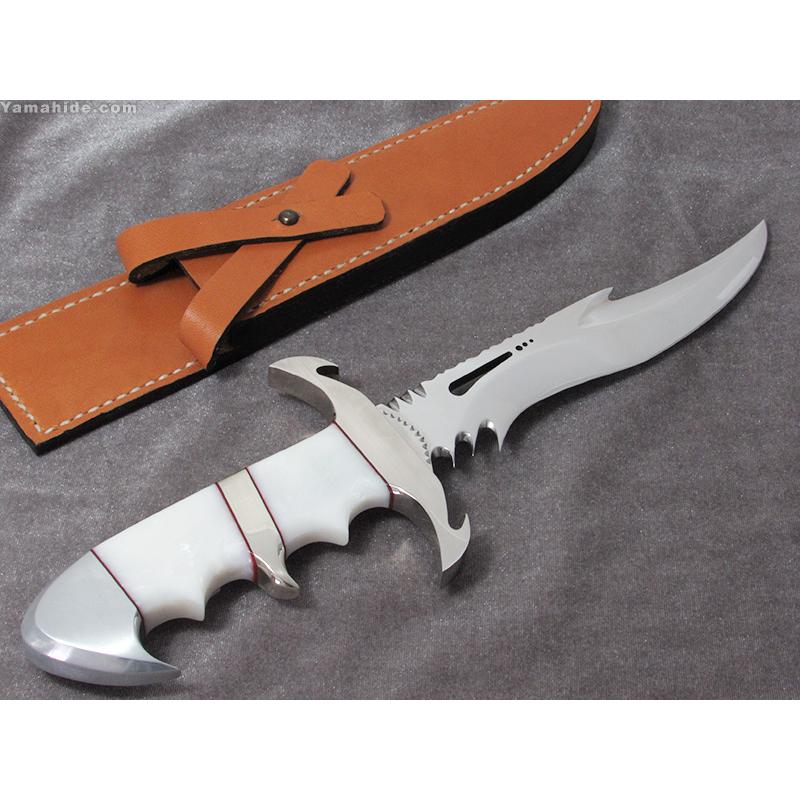 西川 徹 作 0061 ザ・ディープシージョーズ   ATS-34 人造大理石   シースナイフ   Tooru Nishikawa Custom knife