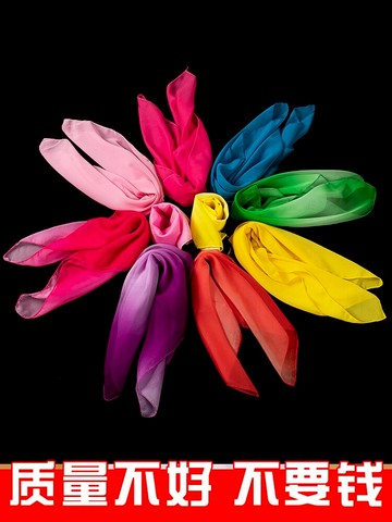 舞蹈絲巾花絲巾膠州秧歌紗巾方巾跳舞紅色用表演正方形道具手絹