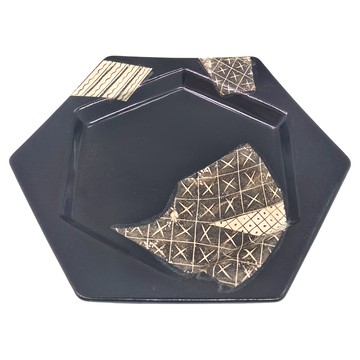 天目布紋5角皿 日本製 陶瓷盤 日式禪意餐具 提升用餐質感  1個