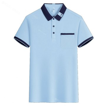 新款5XL大碼口袋款翻領POLO衫 220克厚磅短袖襯衫 韓系休閒百搭POLO衫 男女同款大碼透氣工作服 製服