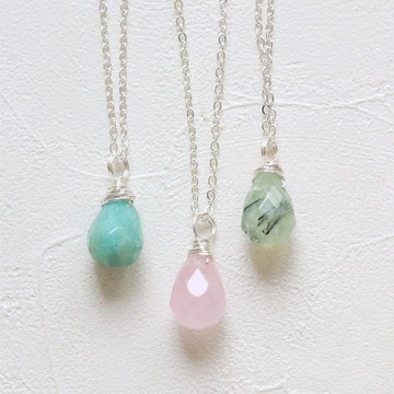 天然水晶項鍊 粉晶 紫水晶 黃晶 茶晶 草莓晶 檸檬晶 天河石 青金