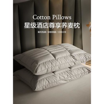 五星級酒店半蕎麥皮殼雙面立體護頸椎睡眠枕頭助枕芯硬專用成人