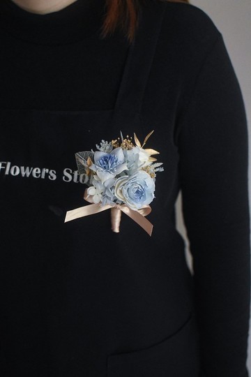 /藍色系胸花/捧花 新娘 婚禮佈置 客製化 胸花 婚禮 婚攝 永生花