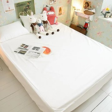 棉床本舖 台灣製 物理性防水床包式保潔墊 水洗即可乾淨  雙人(200 x 150 x 35cm)  白色