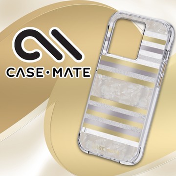 美國 CASE·MATE iPhone 14 Pro Karat Pearl Stripes 璀璨條紋環保抗菌防摔保護殼MagSafe版