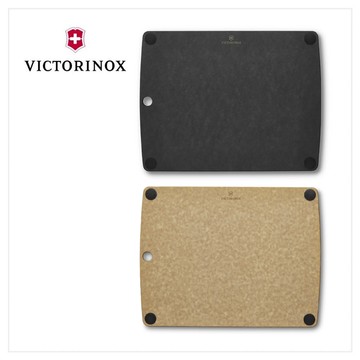 VICTORINOX 瑞士維氏 防滑砧板M(附凹槽) 36.8x28.5x0.6 cm 咖/黑 7.4126/7.4126.3