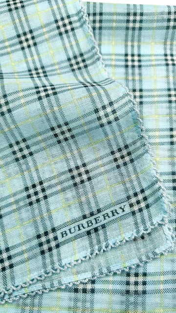 Burberry 復古手帕口袋巾 藍色格紋 19.5 x 19 吋 禮品