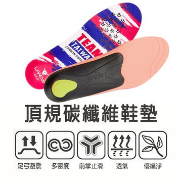 【1/9起 任2雙6折】頂規碳纖維鞋墊-TEAM TAIWAN限量版 (291131190)