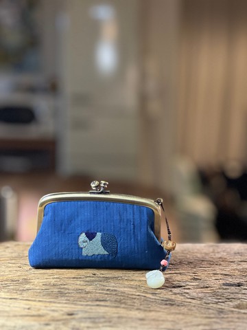 刺繡大象口金包