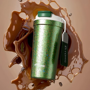 半島良品 特美刻 純鈦保溫杯直飲杯 附掛繩 +背帶  湖山綠  1個  520ml