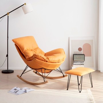 躺椅 搖搖椅 午睡椅 北歐懶人沙發網紅搖搖椅家用躺椅搖椅現代陽台單人休閒輕奢沙發椅【MJ21696】