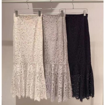 sandy日系s家早春新品甜美仙女高腰蕾絲鏤空魚尾半身裙