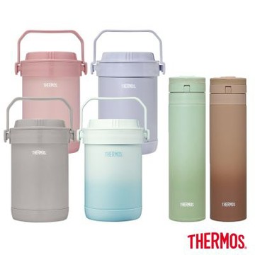 THERMOS膳魔師 (買1送1) 不鏽鋼真空燜燒提鍋1500ml(RPF-20)+輕量自動上鎖保溫瓶450ml(JNS-455)