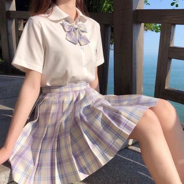 8572名愛好者🤑 JK制服套装 繫帶格裙 清新學院風 夏季新款 百褶裙 女裝 學生 顯瘦 人氣熱銷