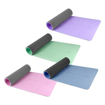 The One 絕美限定 環保TPE正位線雙色瑜珈墊 8mm 贈背帶+透氣網袋 (四色任選)
