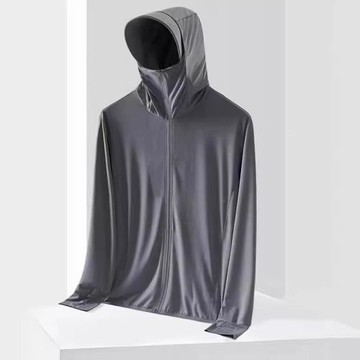 夏季薄款運動戶外釣魚防紫外線防曬服男生外套潮流帶帽寬松透氣
