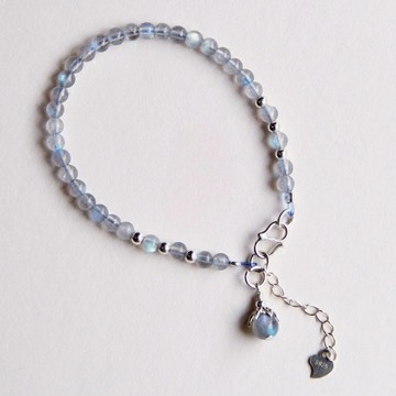 🧡限時免費刻字『LINE禮物獨家』【OCTOBER 16Th】天然冰種藍光月光時S925純銀手鍊 開運 生日禮物 閨蜜禮物 情人節禮物 交換禮物 NOV14