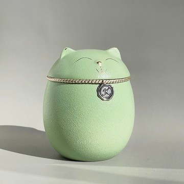 【客製化】 字母・祈福貓(綠) | 寵物骨灰罐