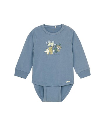 長袖包屁衣(燧石藍)68cm