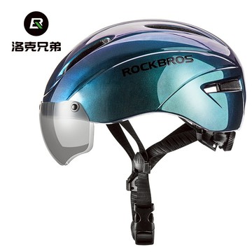 ROCKBROS洛克兄弟旗艦店 騎行頭盔 騎行安全帽 山地車頭盔 公路車頭盔 自行車頭盔 带風镜一體成型頭盔 男女通用