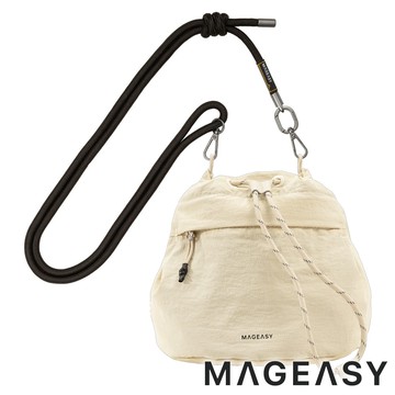 【MAGEASY】Flip Bucket雙面掛繩水桶包+8.3mm掛繩『月光杏/沈穩黑』PHIPH361 戶外 露營 健行 休閒 時尚 旅遊 通勤 水桶包 掛繩