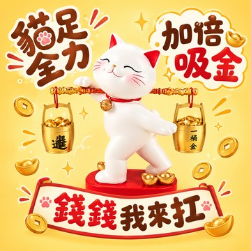 快速出貨 貓力全開 錢錢我來扛【命運好好玩】湯鎮瑋-雙倍賺爆招財貓