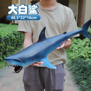 【台灣發貨🚚】模擬大白鯊✅超大號軟膠鯊魚玩具 海洋生物模型 海底世界動物 兒童教育玩具 鯊魚海豚模型