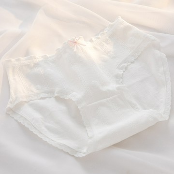 立體草莓提花捲邊內褲 I0106