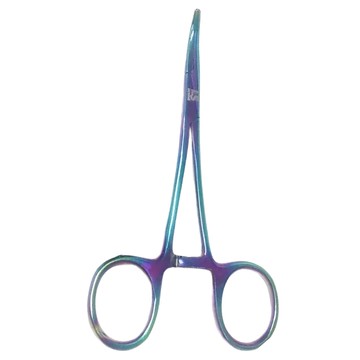 LS DESIGN 鍍鈦止血鉗 長12.5公分 釣魚工具  1個  彩虹