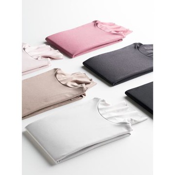 德絨無痕保暖內衣女士長袖上衣單件高領打底衫修身薄款春秋衣外穿