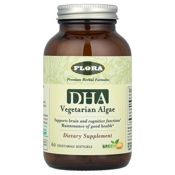 Flora, 素食海藻 DHA，60 粒素食軟膠囊（每粒軟膠囊 250 毫克）
